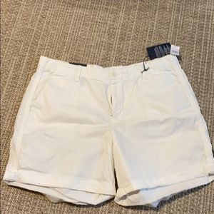 White chino shorts